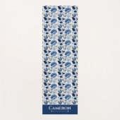Midnight Delft Garden  botanisch blauw Yogamat (Voorkant)