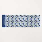 Midnight Delft Garden  botanisch blauw Yogamat (Voorkant (horizontaal))