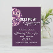 Midnight / discoball thema Verjaardag Uitnodiging (Staand voorkant)