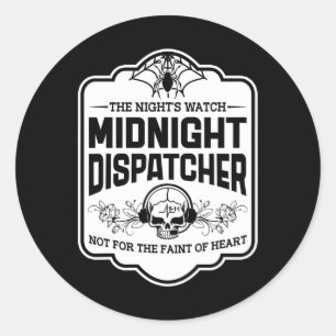 Midnight Dispatcher De Nachtwacht 911 Schedel Ha Ronde Sticker