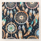 Midnight Dream-Catching Glazen Onderzetter (Voorkant)