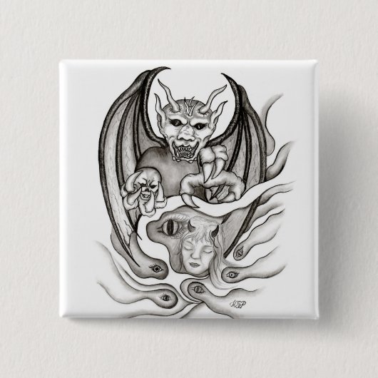 Midnight Dream - Devils Vierkante Button 5,1 Cm (Voorkant)