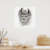 Midnight Dream - duivels in Tattoo-stijl Poster (Keuken)