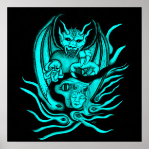 Midnight Dream - duivels in Tattoo-stijl Poster