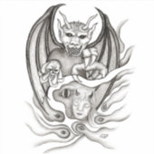 Midnight Dream - duivels in Tattoo-stijl Sticker (Voorkant)
