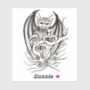 Midnight Dream - duivels in Tattoo-stijl Sticker