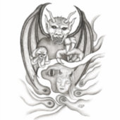 Midnight Dream - duivels in Tattoo-stijl Sticker (Voorkant)