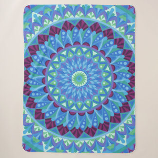 Midnight Dreams Mandala Gezellige Blauwe Boho Onts Sherpa Deken