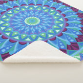 Midnight Dreams Mandala Gezellige Blauwe Boho Onts Sherpa Deken (3/4)