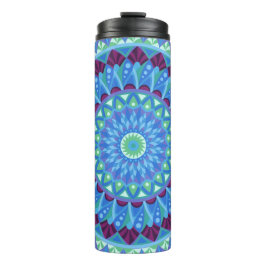 Midnight Dreams Travel Blauwe Mandala Geïsoleerd Thermosbeker