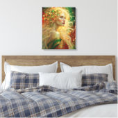 Midnight Dreams van Kerstmis Mooie Vrouw Canvas Afdruk (Insitu (Slaapkamer))