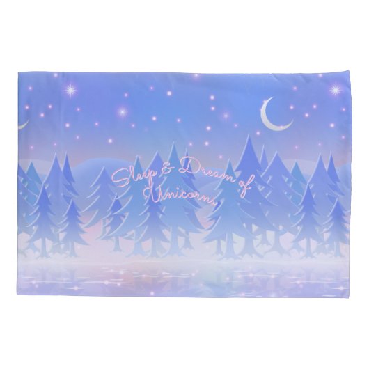 Midnight Eenhoorn Prinses Frozen Lake Sweet Dreams Kussensloop (Achterkant)