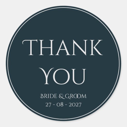 Midnight Elegance Bruiloft Sticker (Voorkant)