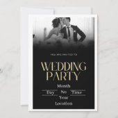 Midnight Elegance bruiloft uitnodiging (Voorkant)