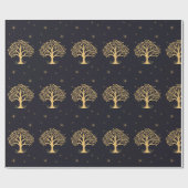 Midnight Elegance: Donkerblauwe bruiloft Cadeaupapier (Vlak)