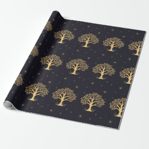 Midnight Elegance: Donkerblauwe bruiloft Cadeaupapier