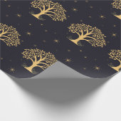 Midnight Elegance: Donkerblauwe bruiloft Cadeaupapier (Hoek)