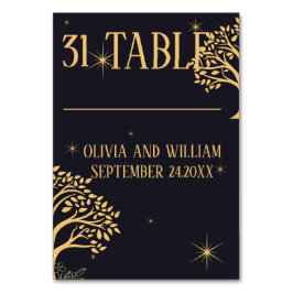 Midnight Elegance: Donkerblauwe bruiloft Kaart