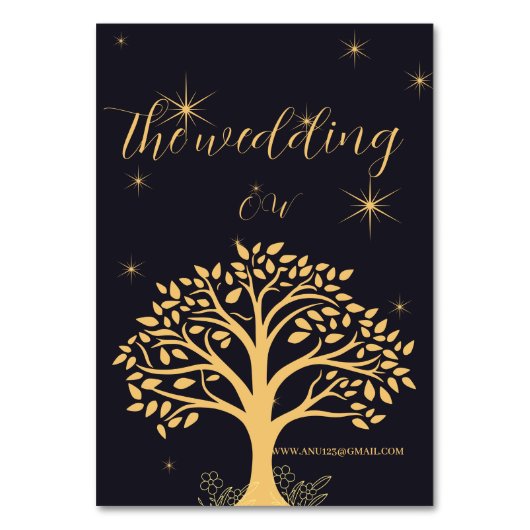 Midnight Elegance: Donkerblauwe bruiloft Kaart (Achterkant)