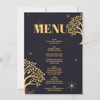 Midnight Elegance: Donkerblauwe bruiloft Kaart