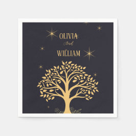 Midnight Elegance: Donkerblauwe bruiloft Servet