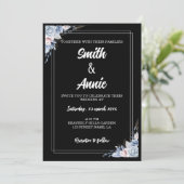 Midnight Elegance Wedding Invitation Sjabloon – BL Kaart (Staand voorkant)
