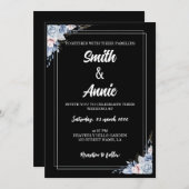 Midnight Elegance Wedding Invitation Sjabloon – BL Kaart (Voorkant / Achterkant)
