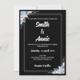 Midnight Elegance Wedding Invitation Sjabloon – BL Kaart