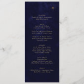 Midnight Elegant Hemelse Gouden Maan Sterren Huwel Menu (Achterkant)