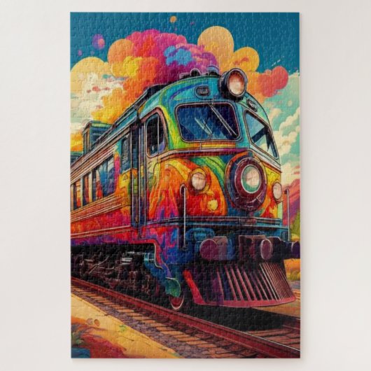Midnight Express of Color – Een Kleurrijke Reis Legpuzzel (Verticaal)
