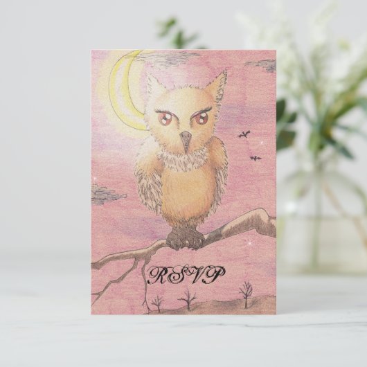 Midnight Eyes Cute Owl RSVP Gothic Gothic (Staand voorkant)