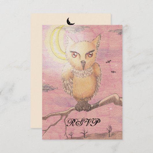 Midnight Eyes Cute Owl RSVP Gothic Gothic (Voorkant / Achterkant)