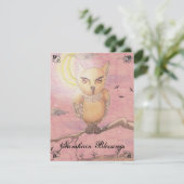 Midnight Eyes Cute Owl Samhain Gothic Gothic Kaart (Staand voorkant)
