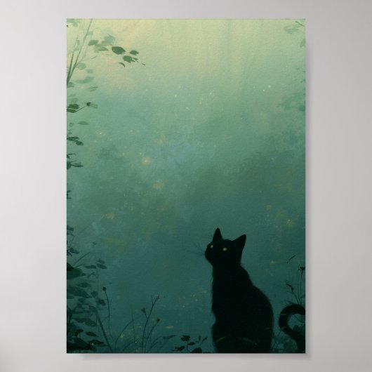 Midnight Familiar – Fantasy Art with Cat Poster (Voorkant)