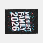 Midnight Family 2026 Fireworks Countdown Unity Spa Fleece Deken (Voorkant (Horizontaal))