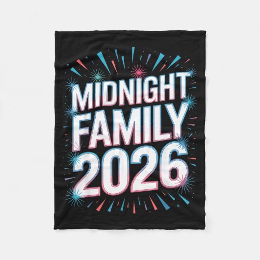 Midnight Family 2026 Fireworks Countdown Unity Spa Fleece Deken (Voorkant)