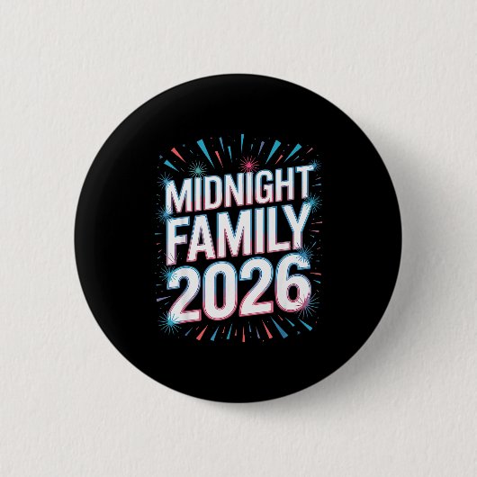 Midnight Family 2026 Fireworks Countdown Unity Spa Ronde Button 5,7 Cm (Voorkant)