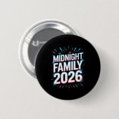 Midnight Family 2026 Fireworks Countdown Unity Spa Ronde Button 5,7 Cm (Voorkant /achterkant)