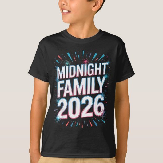 Midnight Family 2026 Fireworks Countdown Unity Spa T-shirt (Voorkant)