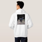 Midnight Feathers: een zwarte kip in de popout-kun Hoodie (Achterkant volledig)