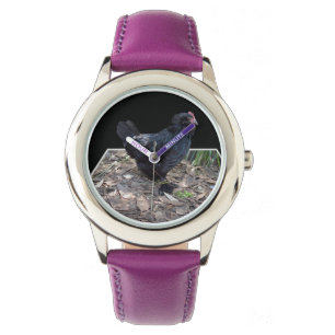 Midnight Feathers: een zwarte kip in de popout-kun Horloge