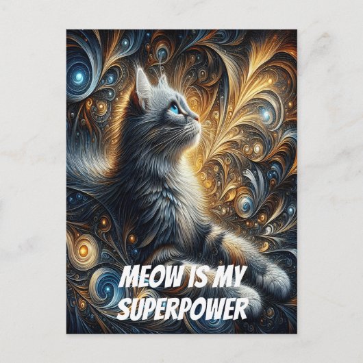 Midnight Feline Elegance Briefkaart (Voorkant)