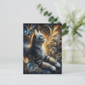 Midnight Feline Elegance Briefkaart (Staand voorkant)