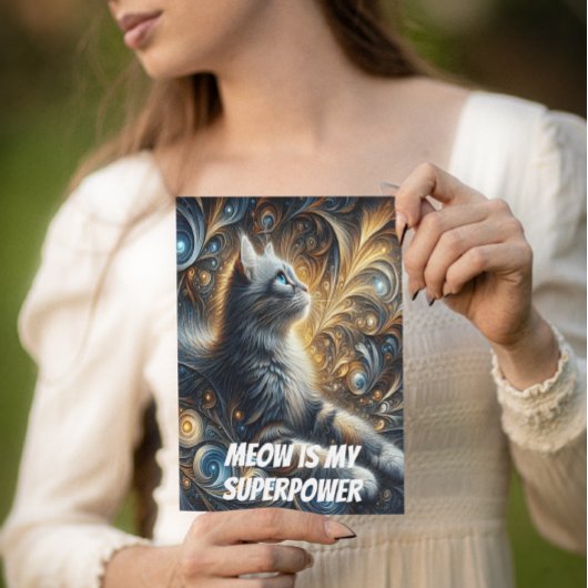 Midnight Feline Elegance Briefkaart