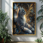 Midnight Feline Elegance Poster