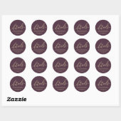 Midnight Fig & Champagne Modern Signature Details Ronde Sticker (Vel)