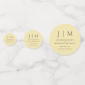 Midnight Fig & Champagne Monogram Classic Wedding Confetti (Achterkanten)