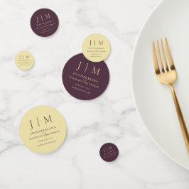 Midnight Fig & Champagne Monogram Classic Wedding Confetti