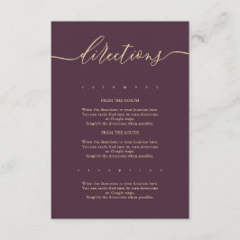 Midnight Fig & Champagne Simple Wedding Directions Informatiekaartje