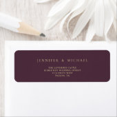 Midnight Fig & Champagne Trouwadres maaien Etiket (Insitu)